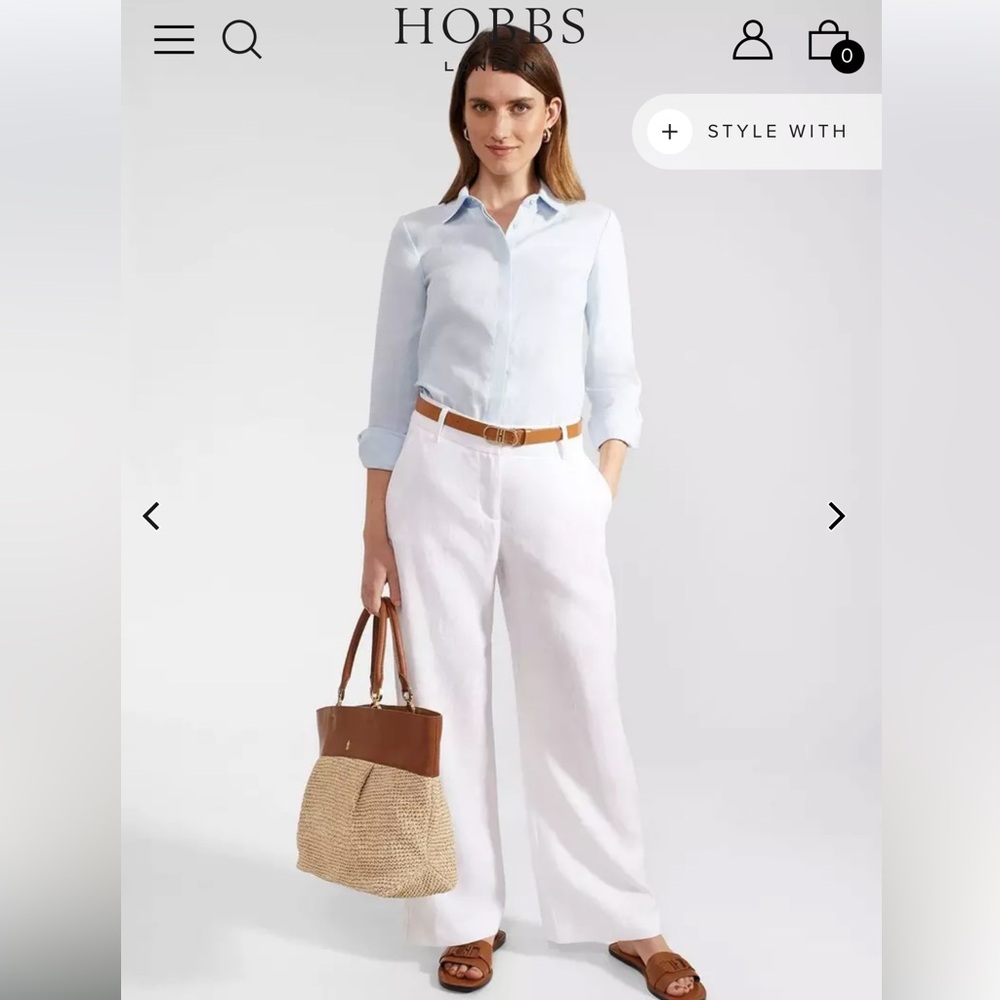 💋💋💋sold💋💋Hobbs linen Women's Elegant Black Trousers